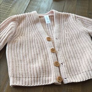 Kids Soft Pink Knit Button-Front Cardigan